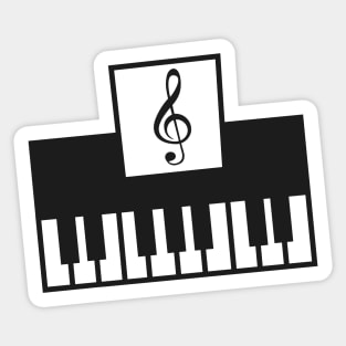 Little Piano with Musical Note Sticker